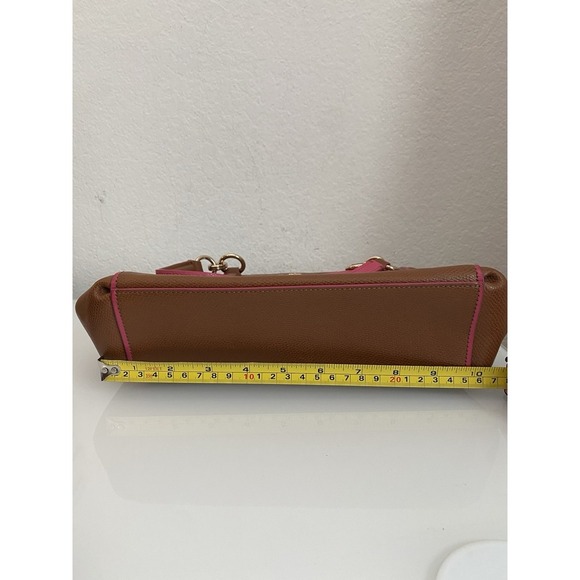 Coach Mini Christie Brown Pebble Leather Pink Trim Pink Lining Zip F37762 - Picture 7 of 16